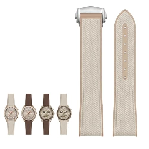 NTALJC NEUES Gummi-Silikon-Armband für Omega X Joint Moon Celestial Sports 20-mm-Uhrenarmband mit gebogenem Ende von NTALJC