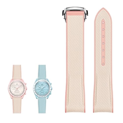 NTALJC NEUES Gummi-Silikon-Armband für Omega X Joint Moon Celestial Sports 20-mm-Uhrenarmband mit gebogenem Ende von NTALJC