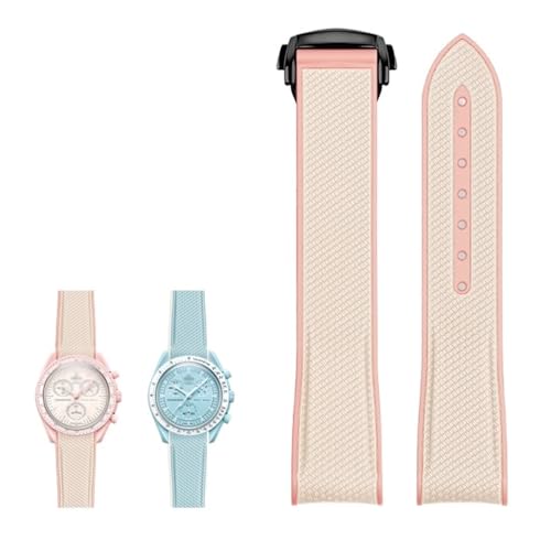 NTALJC NEUES Gummi-Silikon-Armband für Omega X Joint Moon Celestial Sports 20-mm-Uhrenarmband mit gebogenem Ende von NTALJC