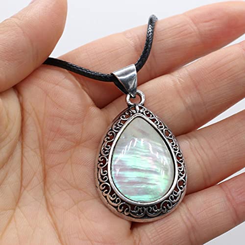 NTALJC Naturstein Halskette Wassertropfen Kristall Opal Halskette Mode Anhänger Halskette Reiki Heilung Geschenk von NTALJC