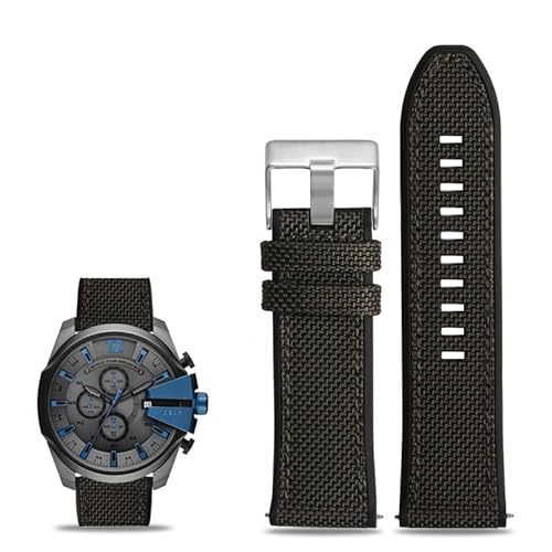 NTALJC Nylon Canvas Silicone Watch Band For Diesel DZ7395, DZ7396, DZ4500 And DZ4506 von NTALJC