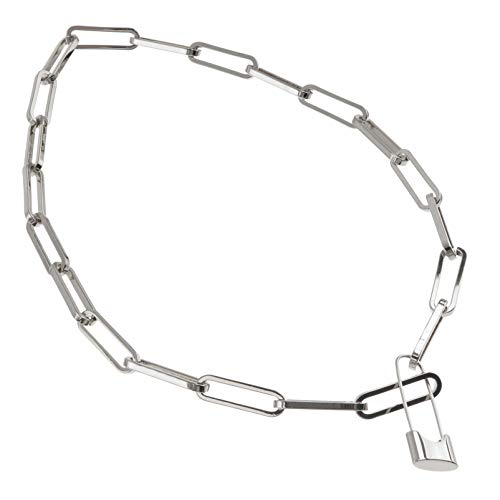 NTALJC Paperclip Lock Choker Verstellbarer Vintage -Kette Edelstahl Schlüsselbein für Frauen Party Geburtstagsgeschenk (EN) von NTALJC