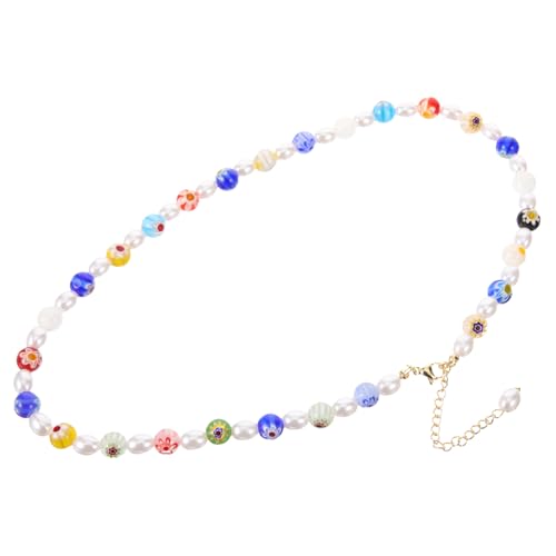 NTALJC Perlenkragen Halskette von Perlenperlen Flöcherketten in Perlen für Frauen Halskette für Frauenkettenketten in Perlenperlenkragenkragen von NTALJC