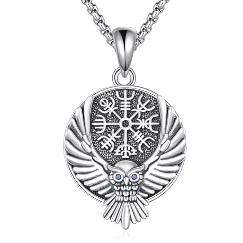 NTALJC Phoenix/Wikinger -Eule/Wikinger Raven/St. Christopher Halskette Silbermedaille Halskette für Männer Frauen Familienfreunde NTALJC Phoenix/Wikinger -Eule/Wikinger Raven/St. Christopher Halskette Silbermedaille Halskette für Männer Frauen Familienfreunde von NTALJC