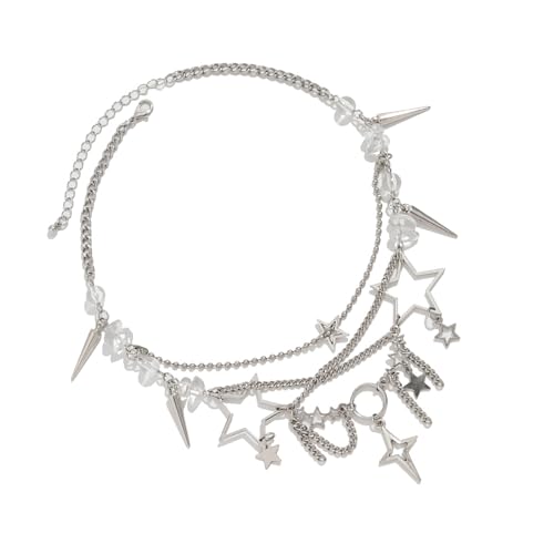NTALJC Robuster Legierungs -Multilayer mit Star -Anhänger - Ptible Accessoire für ein entspanntes und elegantes Outfit von NTALJC