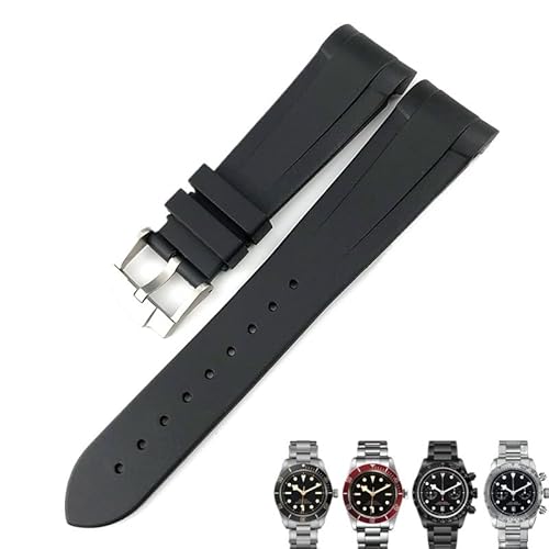 NTALJC Rubber Silione Watchband 20mm 22 mm für Tudor Black Bay 1958 GMT 41 mm Pelagos Blau Orange Schwarz Sportgurt Geschenkwerkzeuge von NTALJC