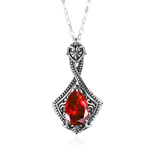 NTALJC Ruby Anhänger Halskette Edelstein handgefertigt Sterling Silber Hochzeit Engagement Juwely Accessoires Accessoires von NTALJC
