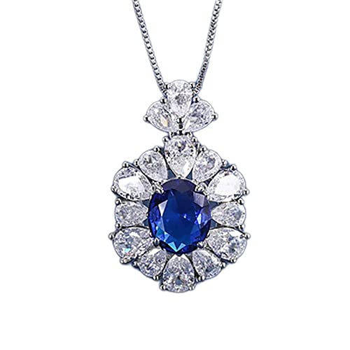 NTALJC Sapphire Edelsteinschmuck setzt hohe Carbon -Diamantring -Ohrringe Halskette Anhänger für Freundin von NTALJC