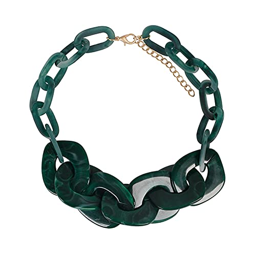 NTALJC Schmuck-/Halsketten Mode -Punk -Harzharz -Kette Großer Anhänger übertriebener Retro -Acryl -Frauen -Anhänger von NTALJC