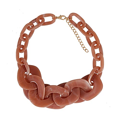 NTALJC Schmuck-/Halsketten Mode -Punk -Harzharz -Kette Großer Anhänger übertriebener Retro -Acryl -Frauen -Anhänger von NTALJC