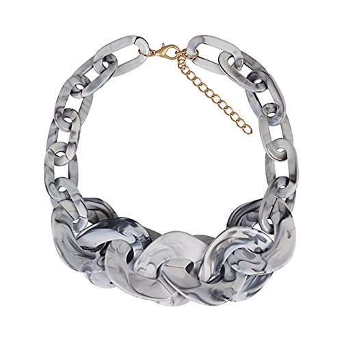 NTALJC Schmuck-/Halsketten Mode -Punk -Harzharz -Kette Großer Anhänger übertriebener Retro -Acryl -Frauen -Anhänger von NTALJC