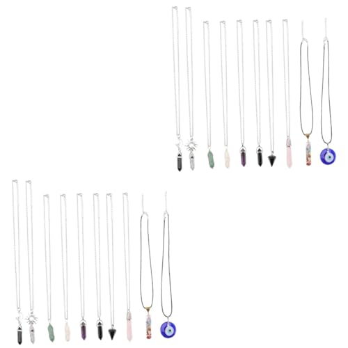 NTALJC Schmuck 2Sets Halsketten für Frauen modische geschichtete Anhänger Kristall weibliche elegante Gelegenheit Halskette 10pcs*2 Schmuck von NTALJC