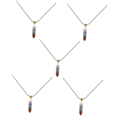 NTALJC Schmuck farbenfrohe Rauhstein -Chakra Anhänger Choker Halsketten für Frauen Meditation Edelstein Halskette Lederkabel Schmuck Schmuck von NTALJC