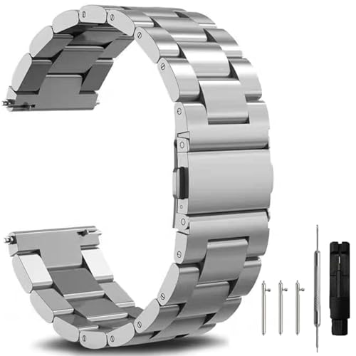 NTALJC Schnellveröffentlichung Edelstahl Uhr Watch Band Metal Matt gebürstete Uhrengurt 18mm 20mm 22mm Smartwatch Ersatzband Männer Frauen Frauen von NTALJC