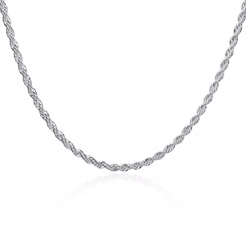NTALJC Silber 4mm Ketten Halskette für Männer Frauen Schmuckzubehör 16 bis 30 Zoll von NTALJC