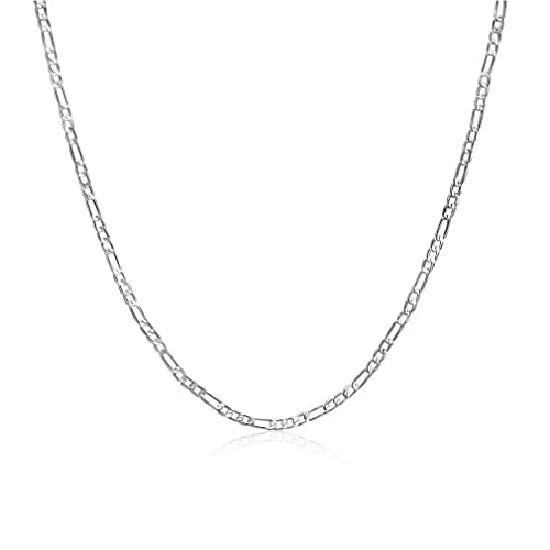 NTALJC Silberhalsschmuck Männer -Seitenkette 4mm für Frauen 16.02.20/22/24/26/28/30 Zoll Hochzeitsschmuck Geschenk von NTALJC