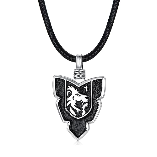 NTALJC Silver Eule Elefant Highland Kuh Raven Wolf Hamsa Arrowhead Anhänger Halsketten Wikinger Vintage Schmuck Geschenke für Männer Frauen von NTALJC