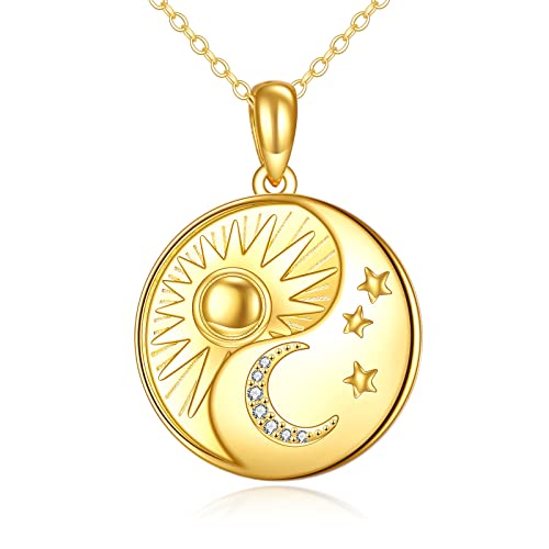 NTALJC Sonnen- und Mond Halskette plattiert Silbermond und Stern Halskette Sonnenmond Schmuck Geschenke für Frauen Mädchen Teenager… NTALJC Sonnen- und Mond Halskette plattiert Silbermond und Stern Halskette Sonnenmond Schmuck Geschenke für Frauen Mädchen Teenager… von NTALJC