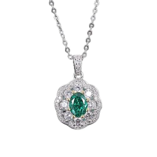 NTALJC Sterling Silber 6 * 8mm Amethyst Topaz Anhänger Halskette für Frauen Hochzeit Schmuck von NTALJC