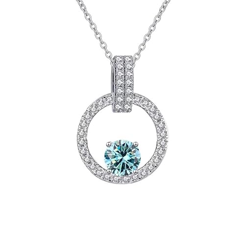 NTALJC Sterling Silber Anhänger für Frauen Schmuck Moissanit Diamond Halskette mit Setting Moissanitstein von NTALJC