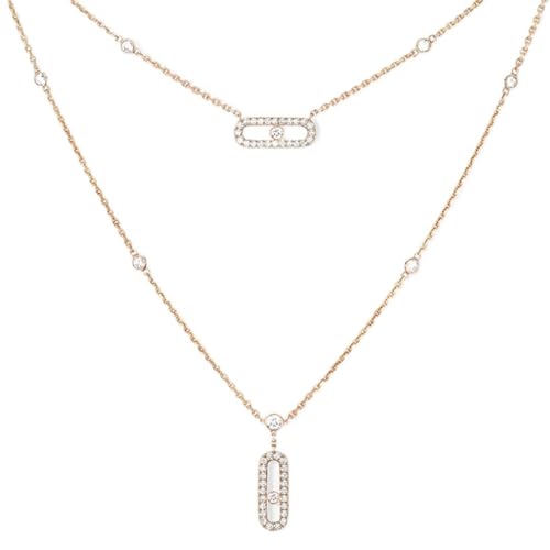 NTALJC Sterling Silber Double Layer Anhängerin Frauenkette von NTALJC