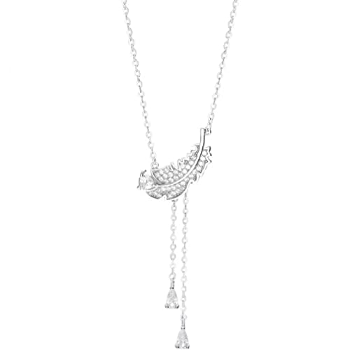 NTALJC Sterling Silber Quasten Crystal Water Drop Charm Anhänger Choker für Frauen Hochzeit Schmuck Schmuck von NTALJC