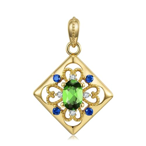 NTALJC Sterling Silber Rose & Gold Muster Key Teardrop Crystal Anhänger Halskette Luxusschmuck Halskettenzubehör Accessoires Accessoires von NTALJC