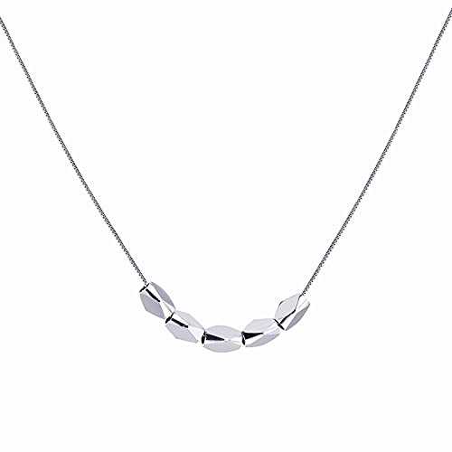 NTALJC Sterling Silber Unregelmäßige Glücksperlen Anhänger Halskette von NTALJC