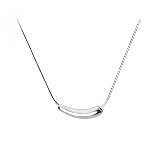 NTALJC Sterling Silber kleiner Auberginen Biegung Schlangenkette Halsketten Frauen Schlüsselbeinkette Charm Schmuck Schmuck von NTALJC