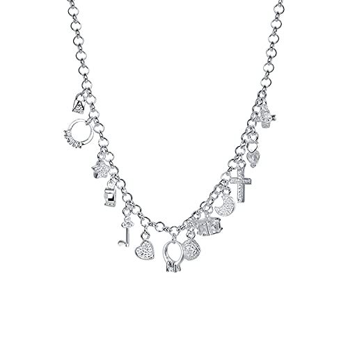 NTALJC Sterling Silver Heart Moon Star Cross Square Anhänger für Frauen Hochzeit Engagement Schmuck von NTALJC