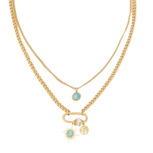 NTALJC Stylischer Anhänger Halskettenschmuckzubehör mit Smaragd- und Mondsteinakzenten von NTALJC