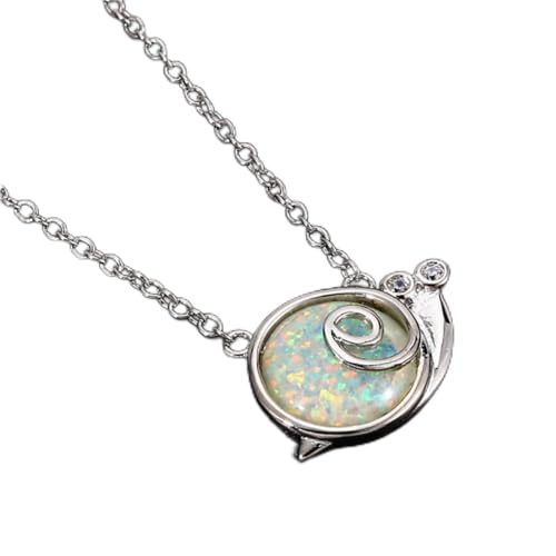 NTALJC Süße weibliche Tierheize Halskette Rose und Gold Silber Farbkette Halsketten Vintage weiß blau Opal Halsketten für Frauen von NTALJC