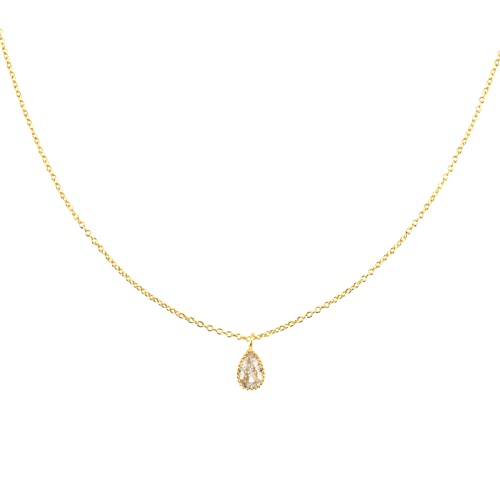 NTALJC Tropfenform Halsleine*6 mm Luxus 40 cm Ketten Halskettenherge (Edelsteinfarbe :) von NTALJC