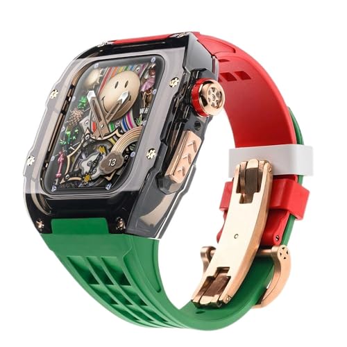 NTALJC Ultra 49 mm transparenter Gletscher + Gummi -Uhr -Gurt, für 8 7 6 5 4 Se 45 mm 44 mm 49 mm Modity Kit von NTALJC