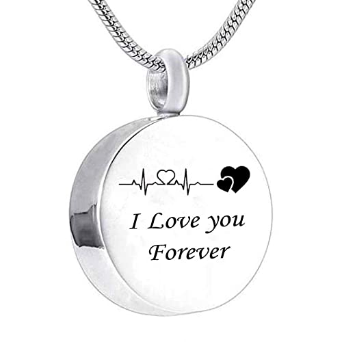 NTALJC Urn Halskeine Stahl, verdienen Sie Halskleiere für Frauen Ich liebe dich für immer Gedenkscheine für Männer mit Trichterkit & Tasche von NTALJC