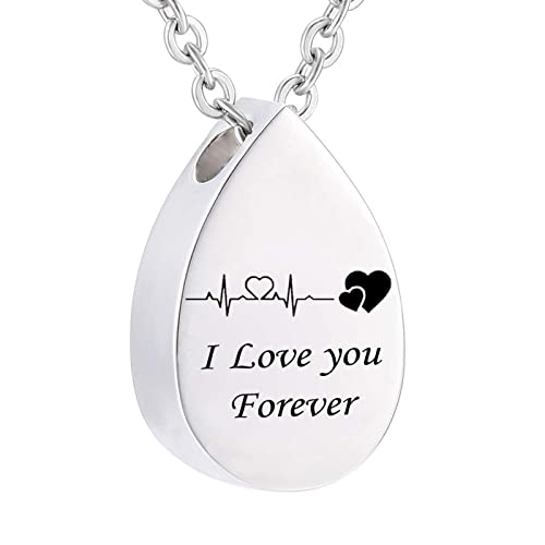 NTALJC Urn Halskeine Stahl, verdienen Sie Halskleiere für Frauen Ich liebe dich für immer Gedenkscheine für Männer mit Trichterkit & Tasche von NTALJC