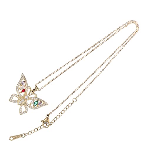NTALJC Zirkonia Schmetterlinge Anhänger Halskette Frauen stilvolle Halskette für Geburtstage Weihnachten und besondere Anlässe Modeschmuck von NTALJC