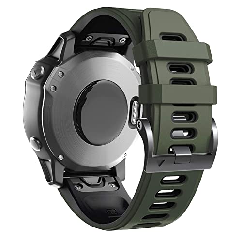 Quickfit Watchband For Garmin Fenix 6 6 Pro Silicone Easyfit Wrist Strap For Fenix 6X 5X 5X Plus 3 3HR Watch 26 22mm Strap (Color : White Black, Size : 26mmFenix 6X Pro) von NTALJC