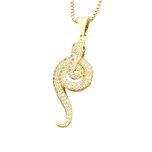 S gefüllte Schlangen Halskette für Frauen und Männer, mehrfarbige Schlangenhalle Halskette Tieranhänger exquisites Kristall, Schlangen Halskette Minimalist - Schlangenhitz, Reputation Halskette von NTALJC