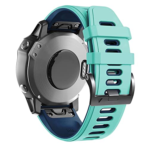 Silicone Quickfit Watchband Strap for Garmin Fenix 7X Fenix 7 Fenix 7S Watch Easyfit Wrist Band 20 26 22MM Strap (Color : 6, Size : 20mm Fenix 7S) von NTALJC