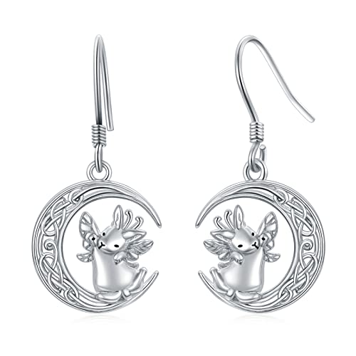 Silver Butterfly Dragonfly Bumble Bee Bat Cat Bunny Axolotl Highland Cow Frog Sloth Snake Dragon Dinosaur Dangle Dangly Drop Charm Earrings Insect Jewellery Gifts for Women von NTALJC