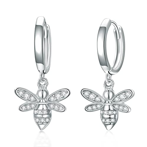 Silver Butterfly Dragonfly Bumble Bee Bat Cat Bunny Axolotl Highland Cow Frog Sloth Snake Dragon Dinosaur Dangle Dangly Drop Charm Earrings Insect Jewellery Gifts for Women von NTALJC