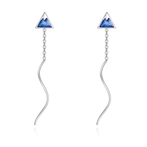 Silver Threader Earring Dangle Drop Tassel Pull Through Earrings for Women von NTALJC