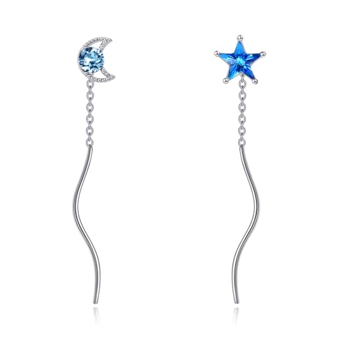 Silver Threader Earring Dangle Drop Tassel Pull Through Earrings for Women von NTALJC