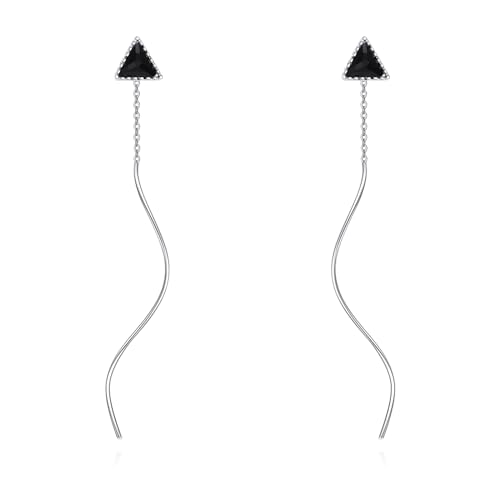 Silver Threader Earring Dangle Drop Tassel Pull Through Earrings for Women von NTALJC