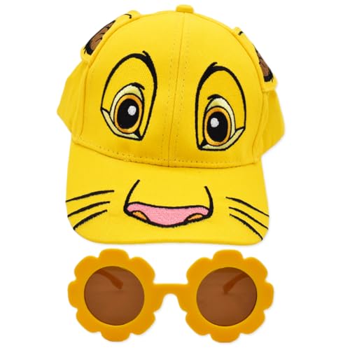 NTEVXZ 2pcs Basecap Kinder,König der Löwen Baseball Cap,Kinder Sonnenbrille, Verstellbare Mütze Beiläufige Strand Sonnenhüte für Kinder Sport im Freien von NTEVXZ