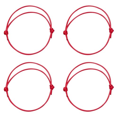 NTEVXZ 4 Stück Red Braided Bracelet Glücksarmband Achat Geflochtenes Armband Handgemachtes Geflochtenes Armband Geschenke Für Familie Und Freunde von NTEVXZ