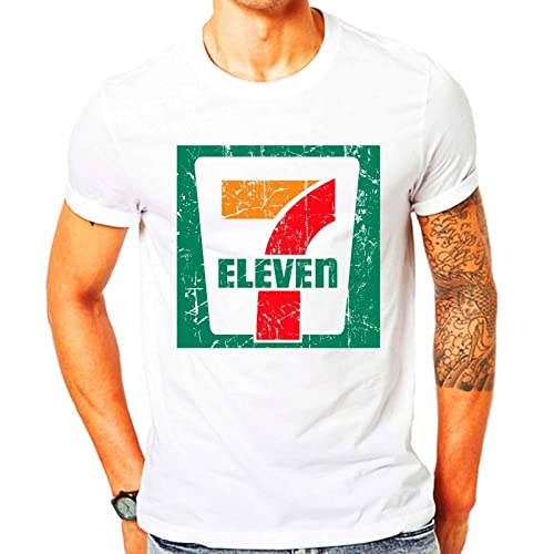 7 Eleven Men's White Cotton T T-Shirts Hemden Seven 11 Men's White T-T-Shirts Hemden White(Large) von NTFQKURC