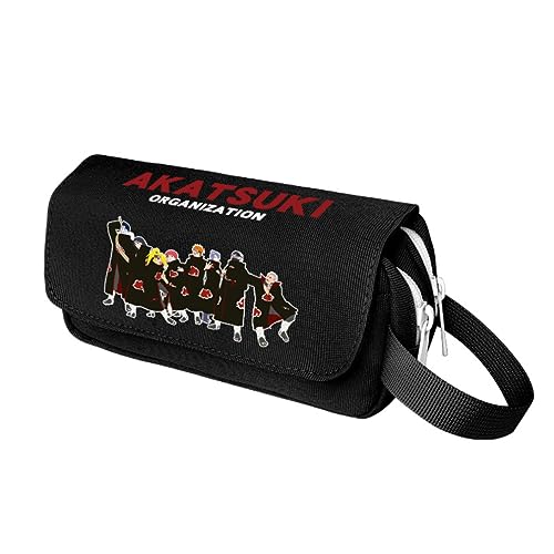 NTFQKURC Akatsuki Leinwand Tragbare Große Kapazität Bleistift Tasche Cartoon Anime Federmäppchen Große Kapazität Stifttasche Bleistift Fall Tragbare Student Schreibwaren Box für Kinder, Mehrfarbig von NTFQKURC