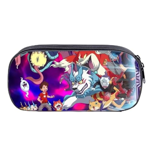 NTFQKURC Monster Watch Yokai DoubleLayer Federmäppchen, Cartoon Anime Federmäppchen Große Kapazität Stifttasche Bleistift Etui Tragbare Student Schreibwaren Box für Kinder, Mehrfarbig, Einheitsgröße von NTFQKURC